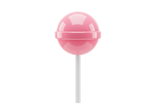 Isolated Pink Lollipop Sweet Treat on a Stick