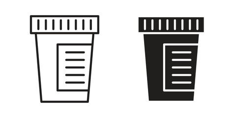 Urine test icon, outline vector sign, linear and solid style pictogram isolated on white.