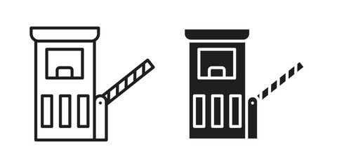 Toll road icon, outline vector sign, linear and solid style pictogram isolated on white.