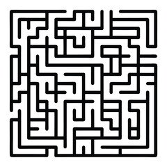 Seamless vector maze pattern: a geometric labyrinth illustration for games, puzzles, or design