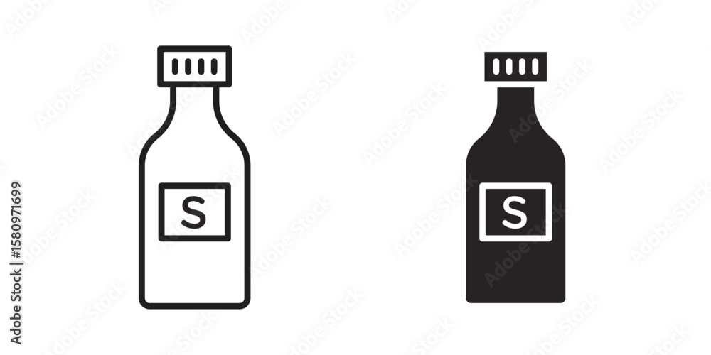 Poster solvent icon, outline vector sign, linear and solid style pictogram isolated on white.