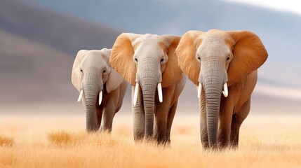 Obraz premium Majestic Elephants in African Savannah Wildlife - nature travel