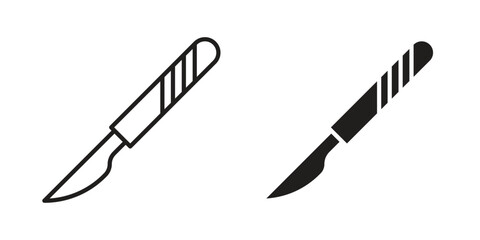 Scalpel icon, outline vector sign, linear and solid style pictogram isolated on white.