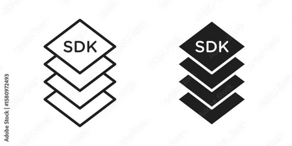 Poster sdk icon, outline vector sign, linear and solid style pictogram isolated on white.