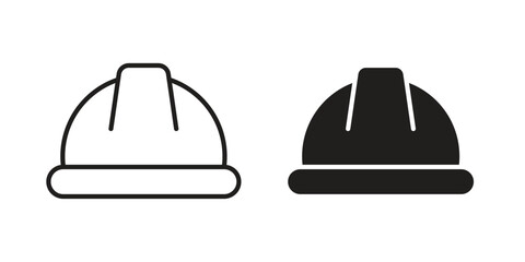 Safety helmet icon, outline vector sign, linear and solid style pictogram isolated on white.