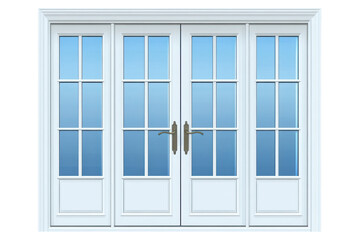 Elegant white french doors beckoning to bright possibilities bathed in sunlight promising new on transparent background