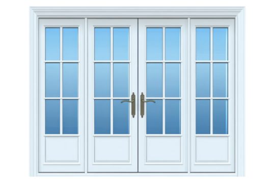 Elegant white french doors beckoning to bright possibilities bathed in sunlight promising new on transparent background