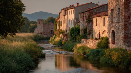 Obraz premium explore breathtaking summer landscapes and nature across diverse countries showcasing historical villages and