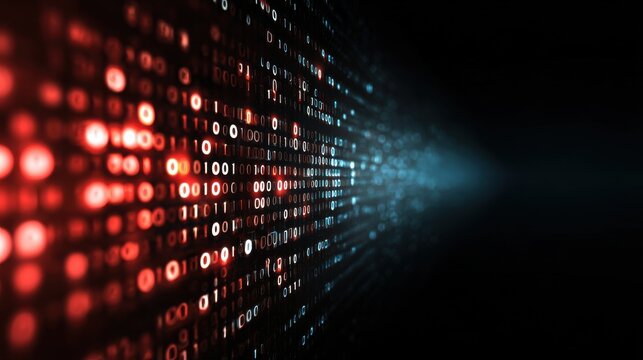 A 4K photo of digital binary data technology background.