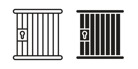 Prison icon, outline vector sign, linear and solid style pictogram isolated on white.