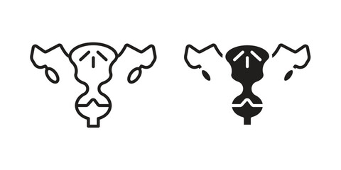 Pelvic inflammatory disease icon, outline vector sign, linear and solid style pictogram isolated on white.