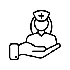Nurse in hand icon vector illustration for healthcare and medical services concept design