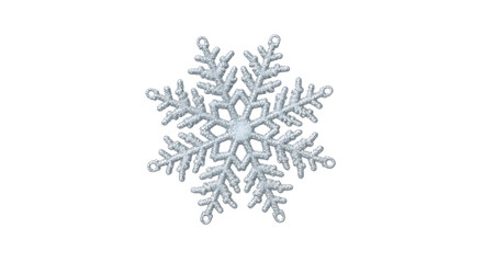 Illustration of a delicate silver snowflake shimmers against a pristine transparent background, embodying the essence of winters beauty