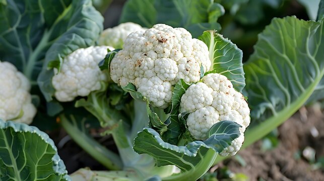  Cauliflower Affected By Black Rot Visible Dark V-Shaped Lesions On The Leaves And Soft Spots On The Head. Soil Is Clean, Leaves Slightly Wilted. No Insects Or Humans In Frame. --Ar 16:9 