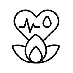 Heart health and wellness with lotus flower vector design for medical and healthcare concept art