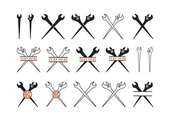 Spud Wrench vector bundle, Spud Wrench clipart, Spud Wrench silhouette.	
