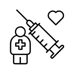 Medical vaccination injection healthcare concept for disease prevention and treatment vector icon