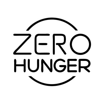 Zero hunger campaign logo design vector template for charity organization and food drive project
