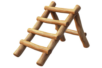 An inviting weathered wooden ladder symbolizing growth and opportunity inviting one to reach on transparent background