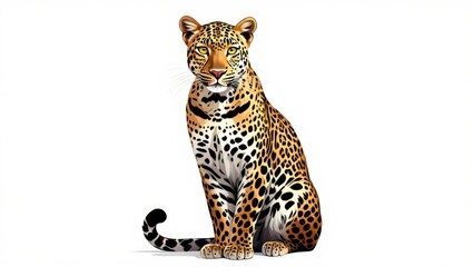 Naklejka premium leopard isolated on white background