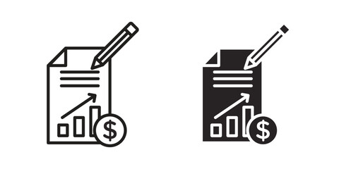 Income statement icon, outline vector sign, linear and solid style pictogram isolated on white.