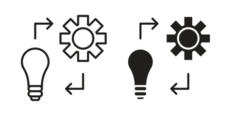Implementation icon, outline vector sign, linear and solid style pictogram isolated on white.