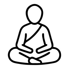 Vector silhouette icons of people meditating in lotus pose, symbolizing zen, relaxation, and fitness