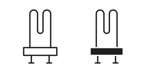 Heating element icon, outline vector sign, linear and solid style pictogram isolated on white.