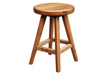 An artisan s handcrafted wooden stool standing as a testament to simple rustic elegance and on transparent background