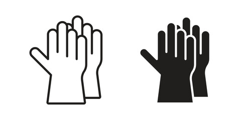 Obraz premium Gloves icon, outline vector sign, linear and solid style pictogram isolated on white.