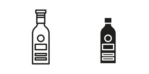 Gin icon, outline vector sign, linear and solid style pictogram isolated on white.