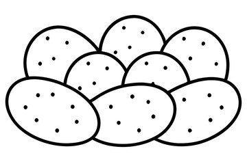 Minimalist Potato Icon Set - 6 Line Art Vector Illustrations