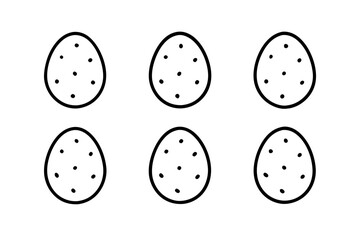 Minimalist Potato Icon Set - 6 Line Art Vector Illustrations