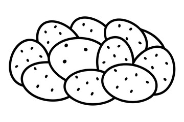 Minimalist Potato Icon Set - 6 Line Art Vector Illustrations