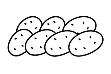 Minimalist Potato Icon Set - 6 Line Art Vector Illustrations