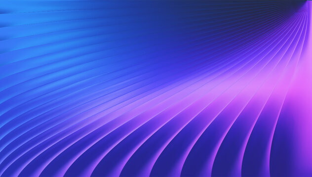 Purple and blue fluid gradation background with abstract gradient color patterns. Soft dark mesh texture with neon light effects for modern designs. Pastel liquid iridescent waves. Vector Illustration