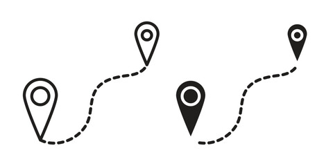 Distance icon, outline vector sign, linear and solid style pictogram isolated on white.