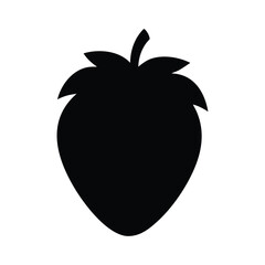 Simple displays a single strawberry silhouette on a white transparent background