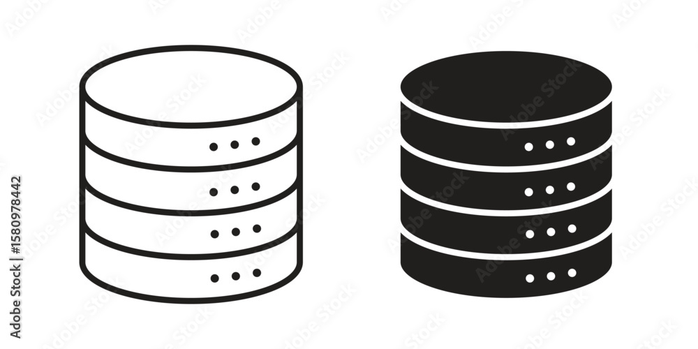 Poster cylinder database icon, outline vector sign, linear and solid style pictogram isolated on white.