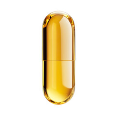 Golden Gel Capsule isolated on transparent background