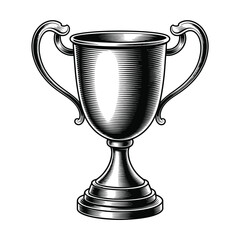 Fototapeta premium Engraved Trophy Cup Illustration on White Background for Awards
