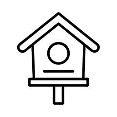 Birdhouse vector icon, simple bird house illustration, outline bird feeder graphic design element