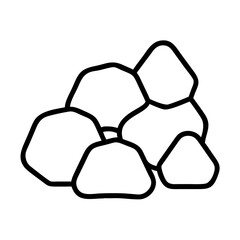 Outline drawing of rock pile stones boulders gravel pebbles aggregate design element vector art