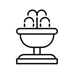 Fountain vector icon design, water fountain illustration for garden and outdoor decor design element