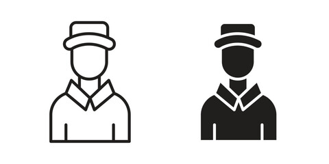 Cashier icon, outline vector sign, linear and solid style pictogram isolated on white.