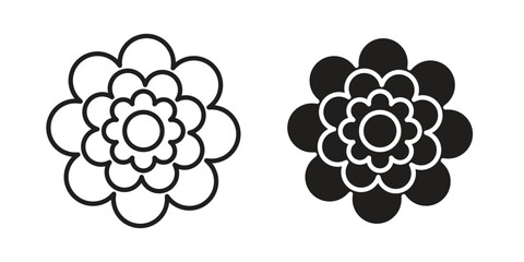 Carnation icon, outline vector sign, linear and solid style pictogram isolated on white.