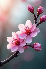 Obraz premium Delicate Pink Blossoms Springtime Symbol of New Beginnings and Romance