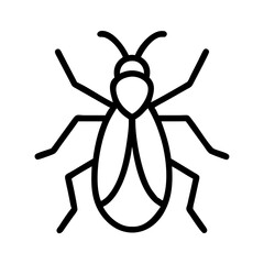 Outline drawing of a cockroach insect pest vector illustration for pest control services