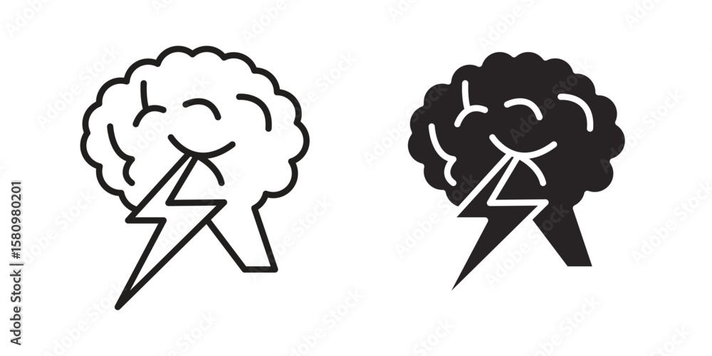 Poster brainstorm icon, outline vector sign, linear and solid style pictogram isolated on white.