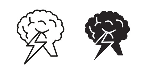 Brainstorm icon, outline vector sign, linear and solid style pictogram isolated on white.